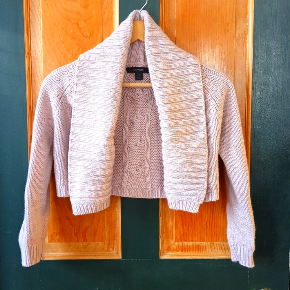 VTG Express Beige cable knit bolero